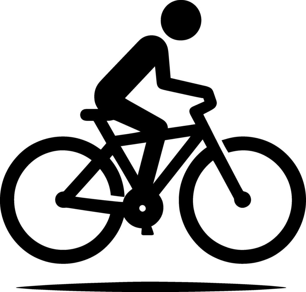 Simple Logo Clipart, Abstract Silhouette Bicyclist Wave Style Illustration of Bike Cycling Bicycle Sports Race Icon vector