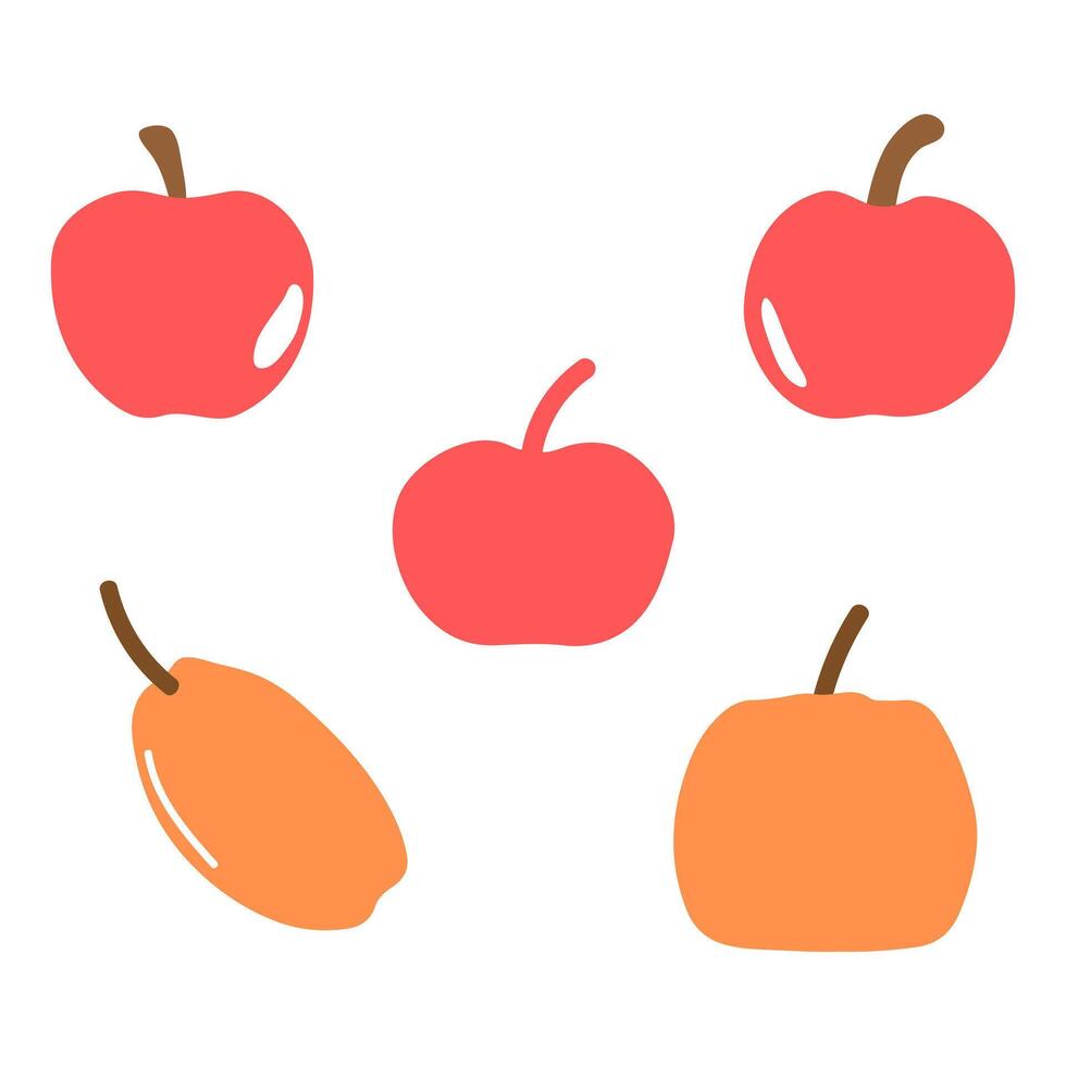 Fruit set icon. Food vector