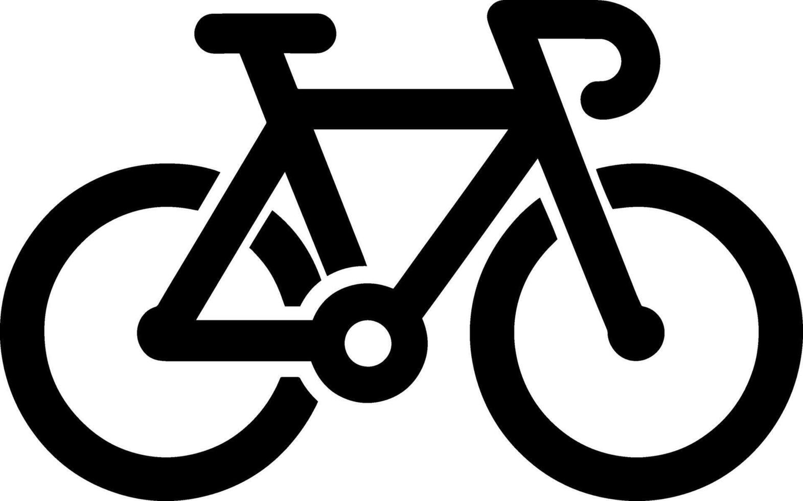 Bicycle Icon Flat Design Illustration of Cycling Symbol with Racing Bicycle and Mountain Bike Silhouette Logo Design, Simple Line on Minimal Background vector