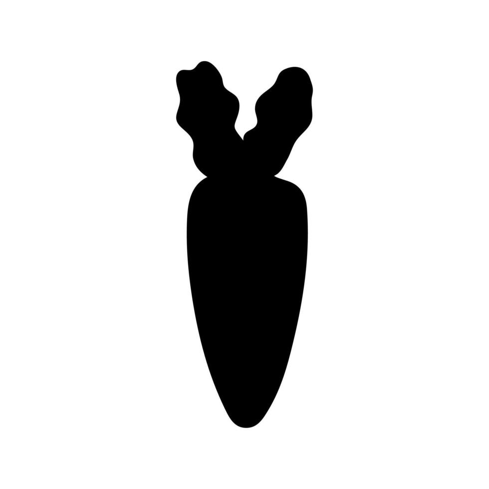 Simple carrot silhouette. Vegetable vector