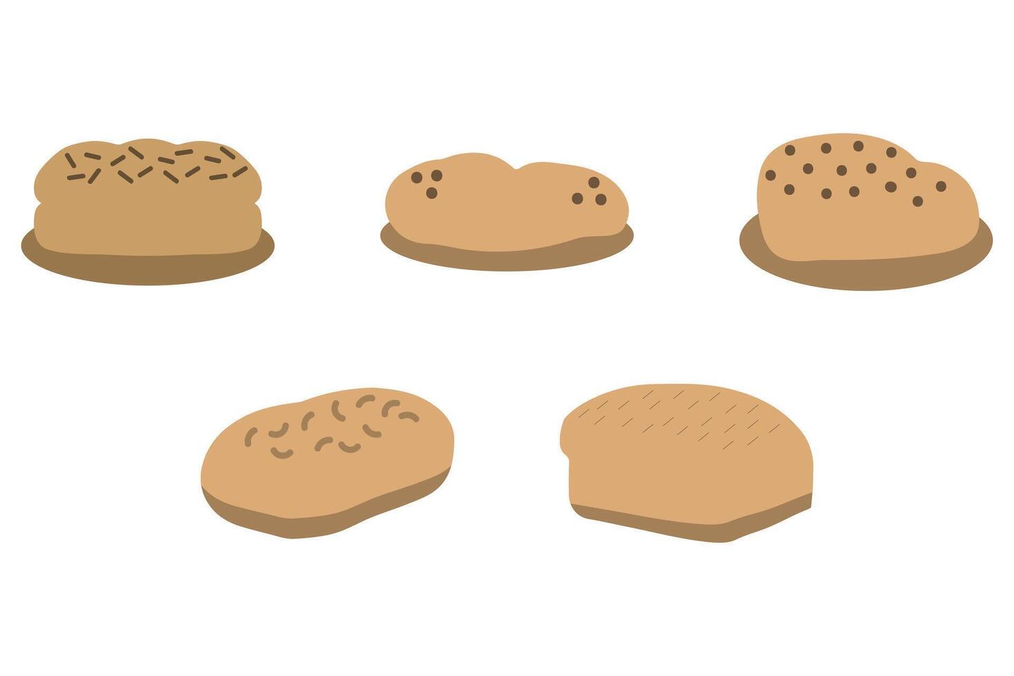 Bread icon set. Food vector