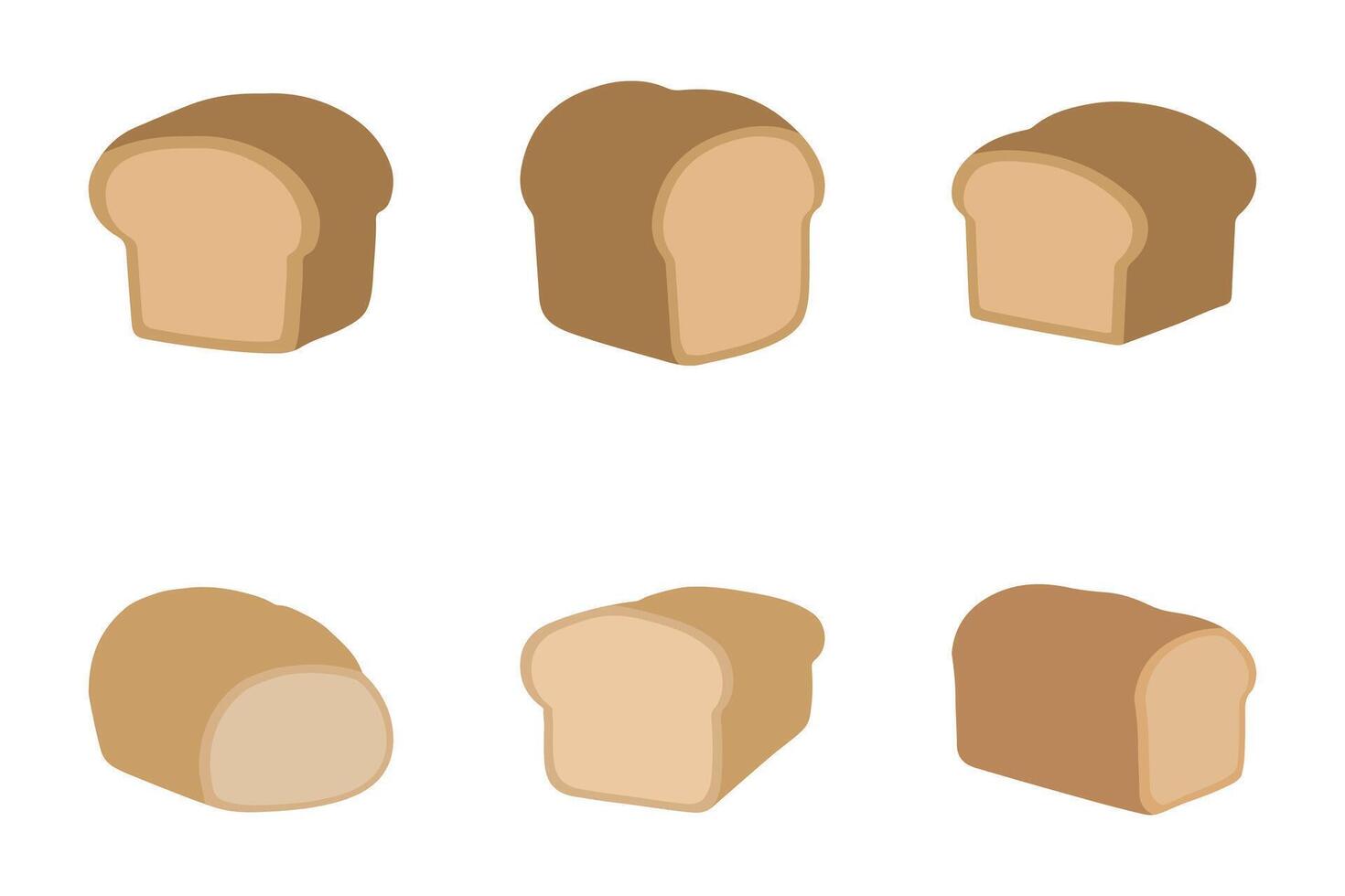 White Bread icon set. Food vector