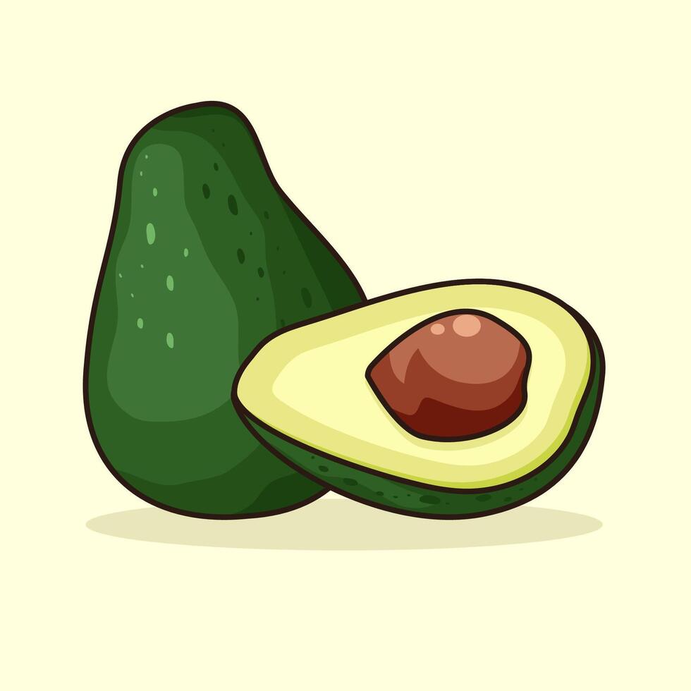Two pairs of avocados fruit illustration vector