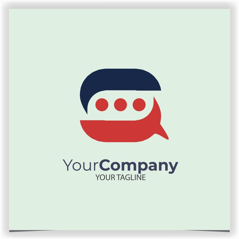 abstract chat logo design template vector