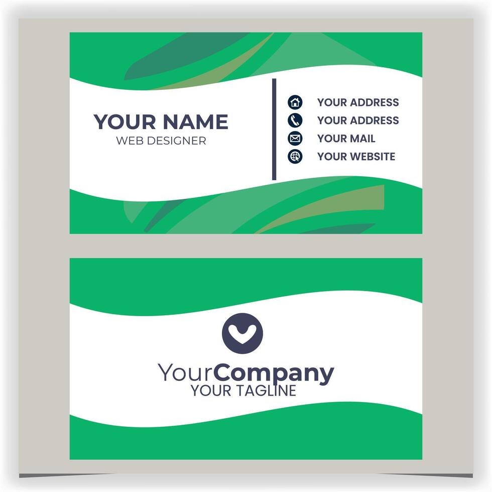 business card green design template vector