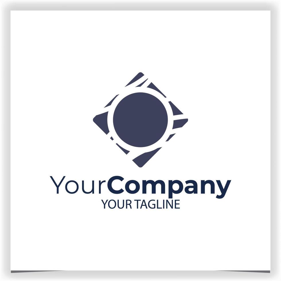 abstract rectangle circle logo design template vector