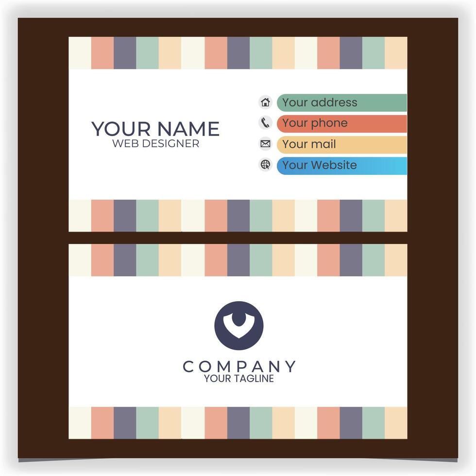 business card with colorful design template vector