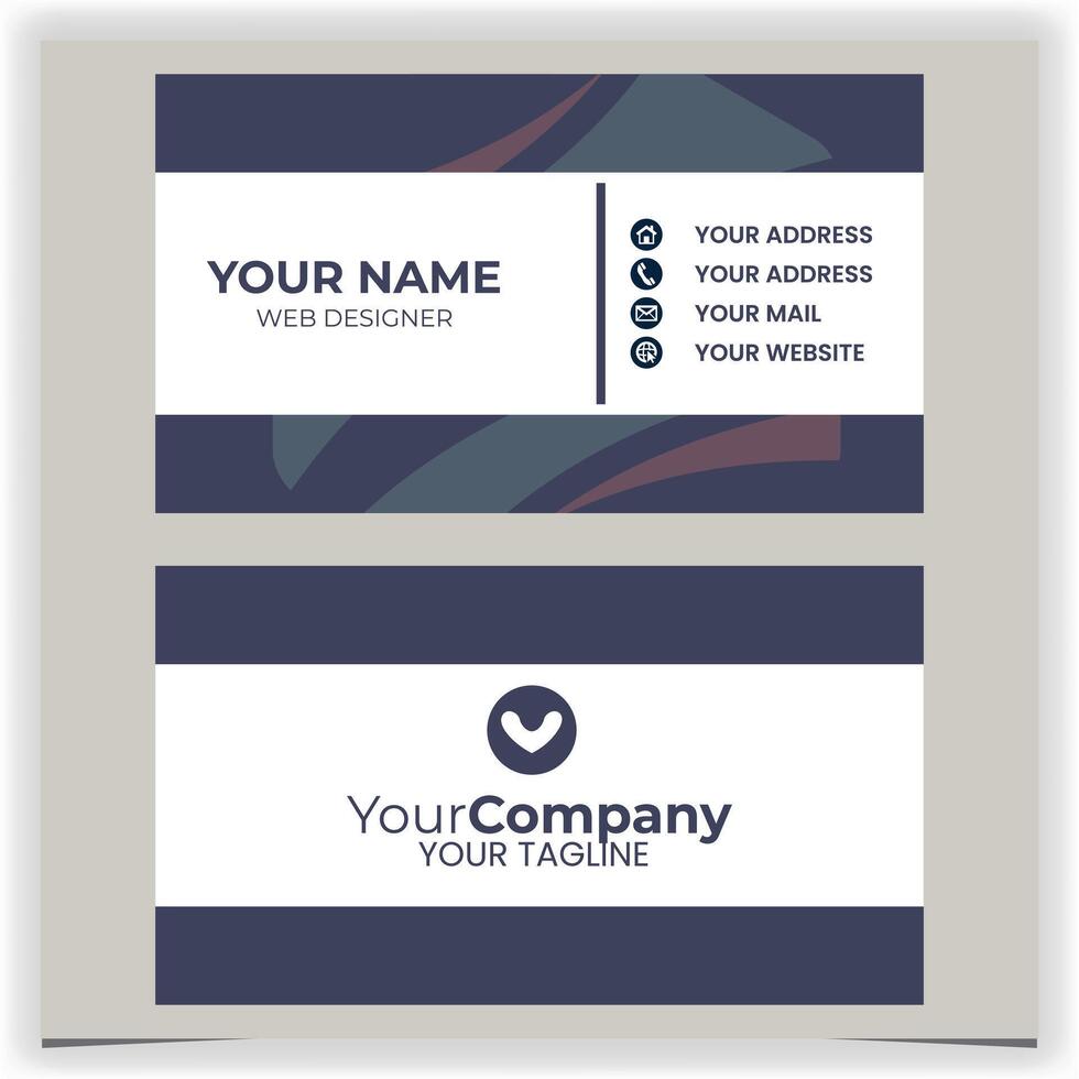 business card dark blue design template vector
