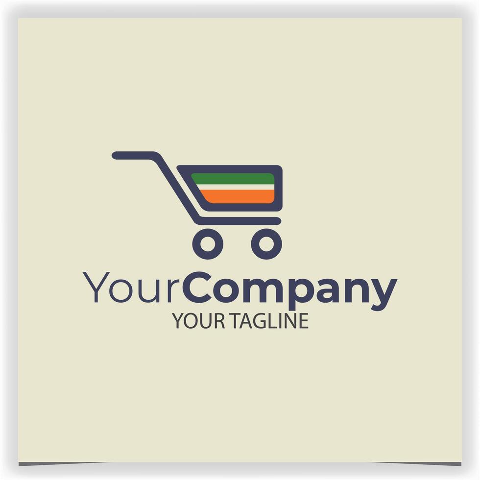 shopping cart logo design template vector