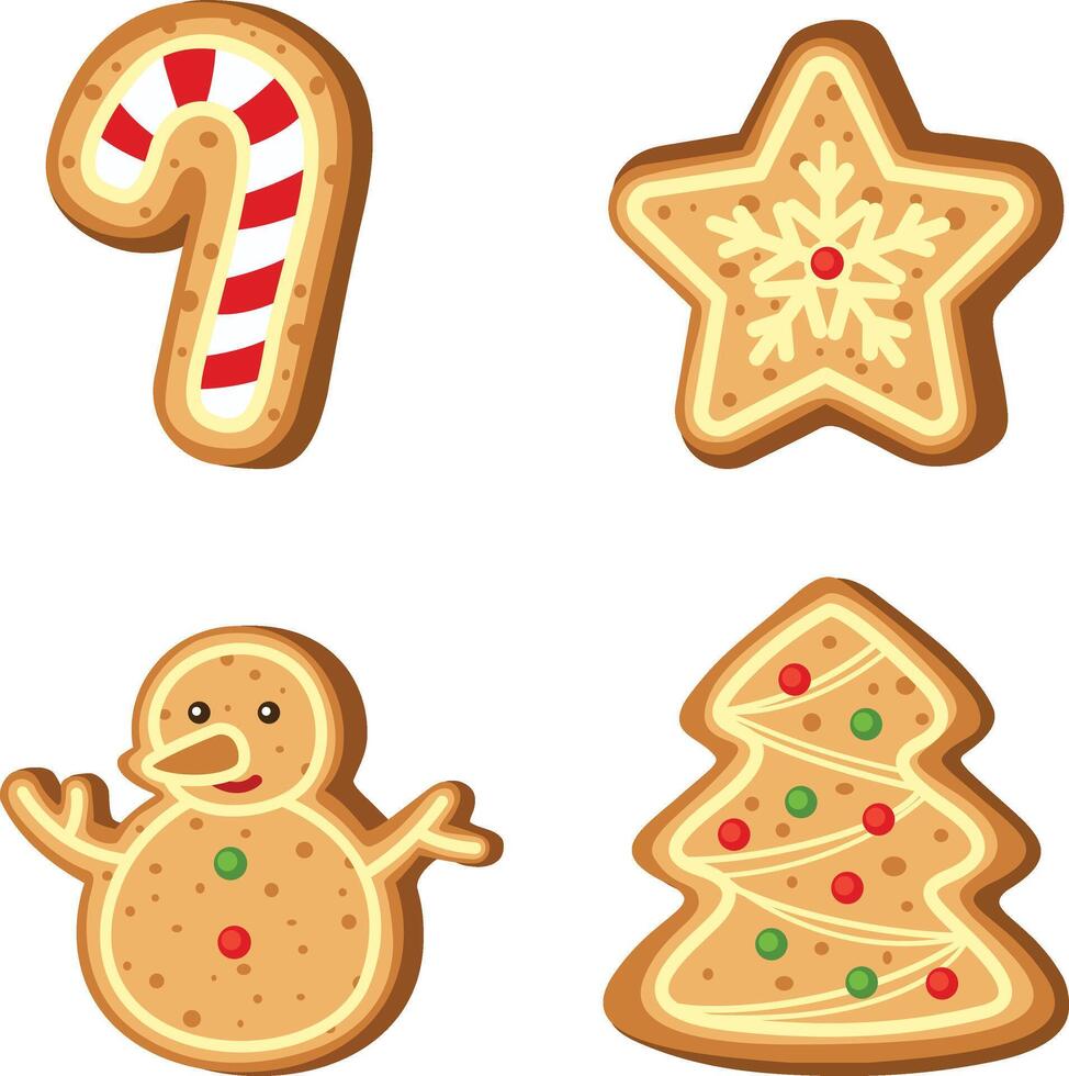 ginger cookie christmas set illustration vector