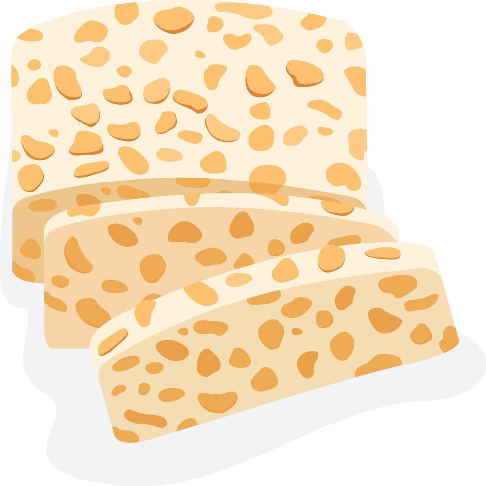 Soy tempeh healthy food illustration vector
