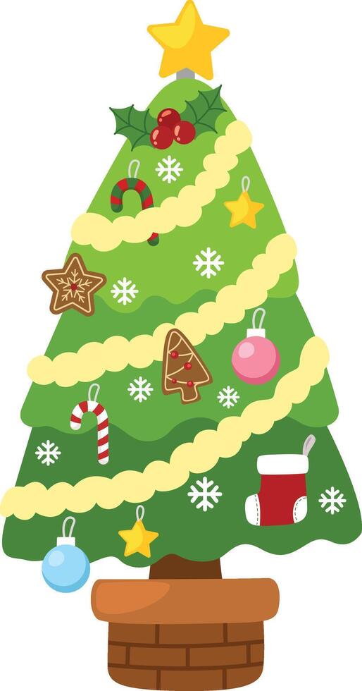 Christmas tree on white background vector