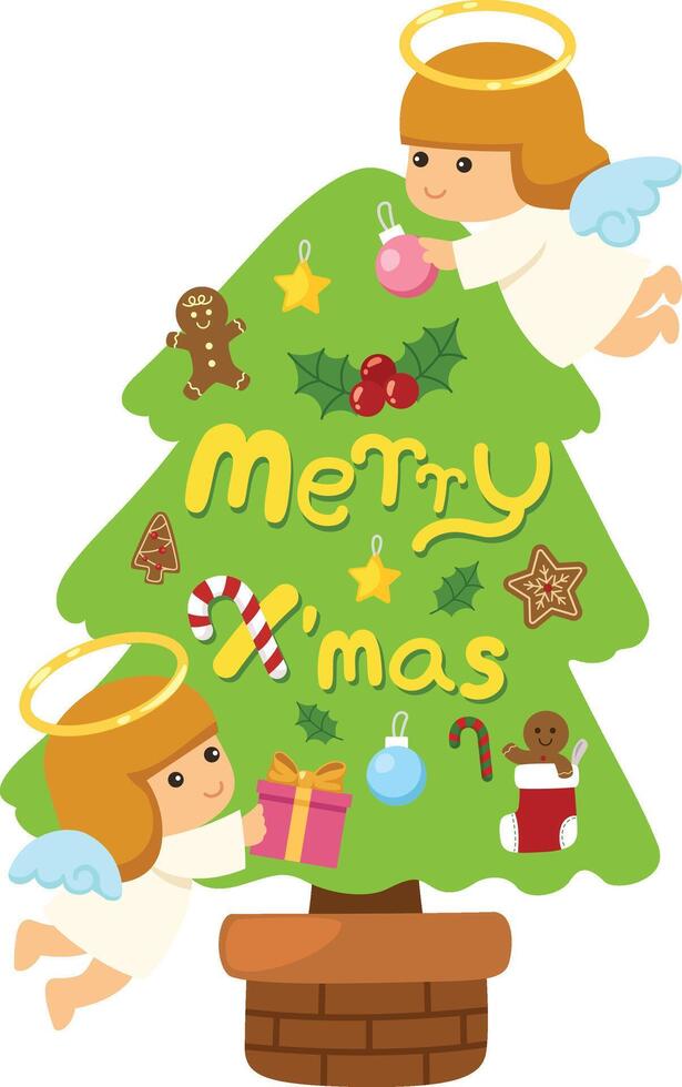 Christmas tree on white background vector