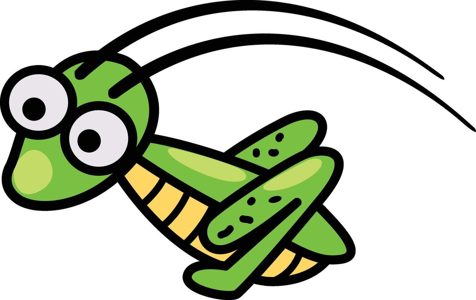 Hand drawn cricket insect character vector