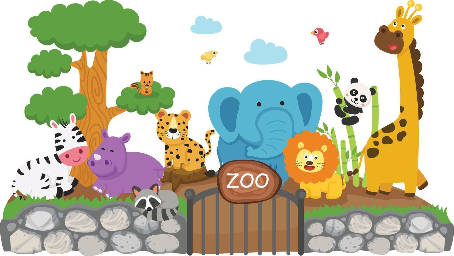 illustration of isolated animal zoo vector