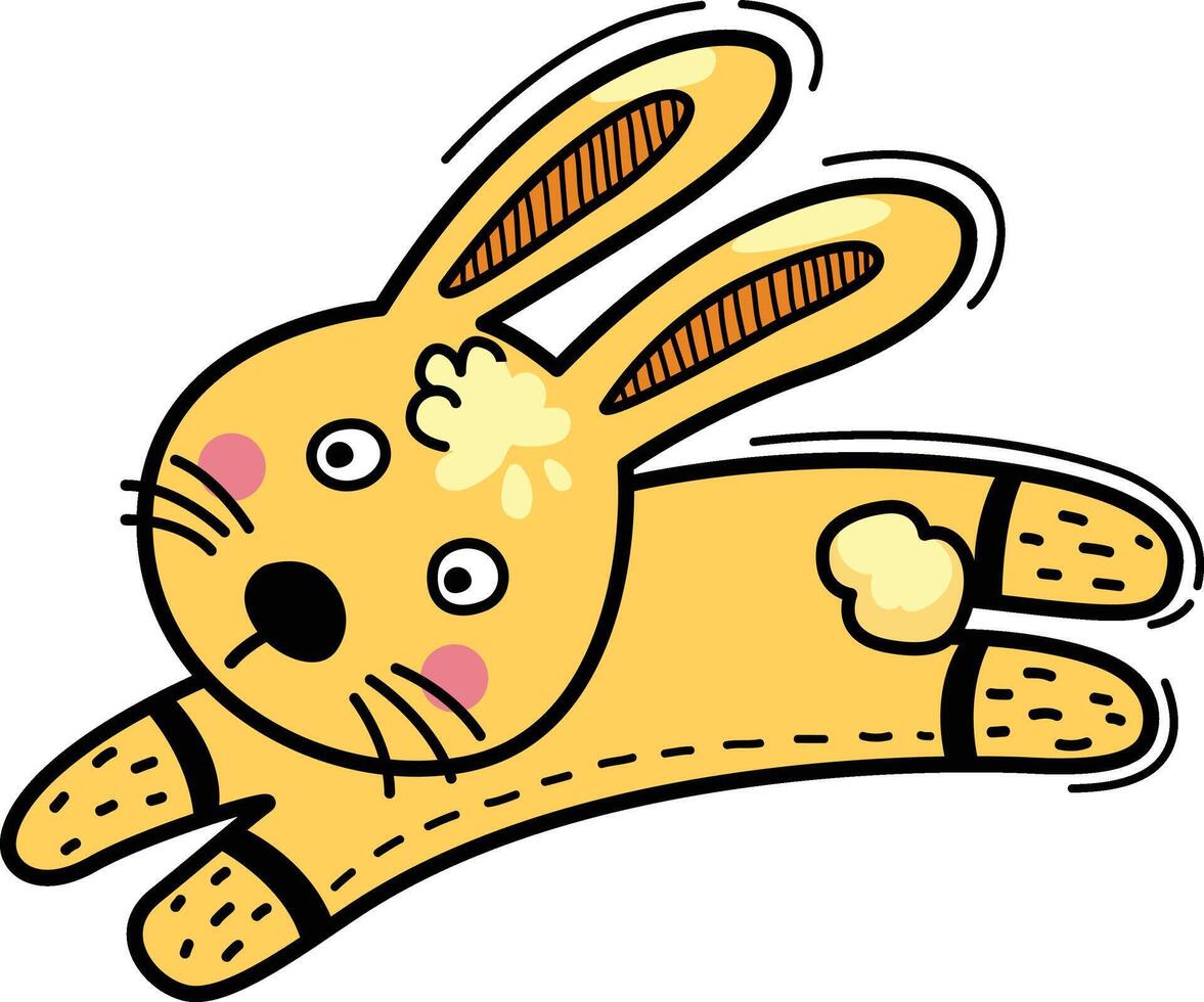 Hand drawn rabbit character illustration, vector
