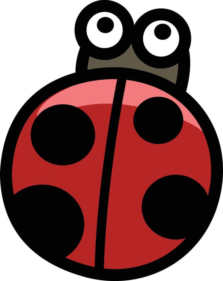 Hand drawn ladybug character illustration, vector