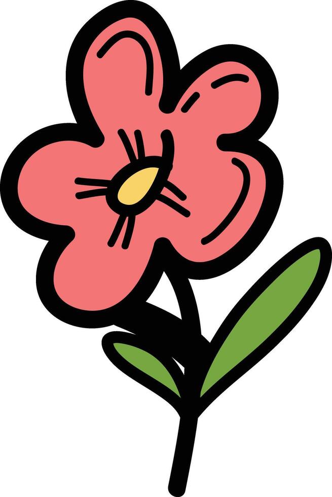 mano dibujado flor ilustración, vector