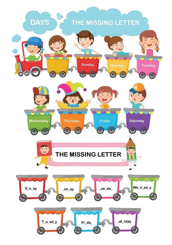 Fill in the missing letters illustration vector