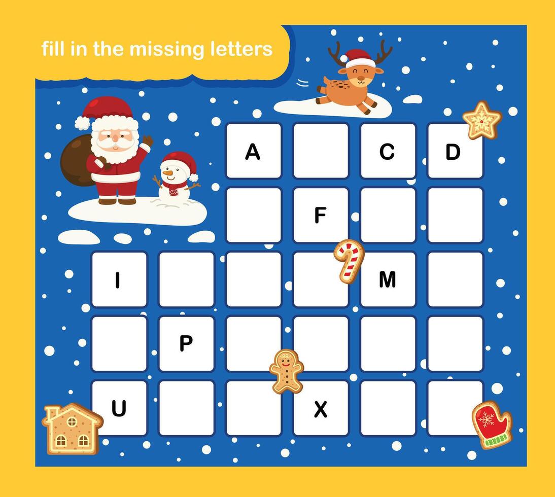 Fill in the missing letters illustration vector