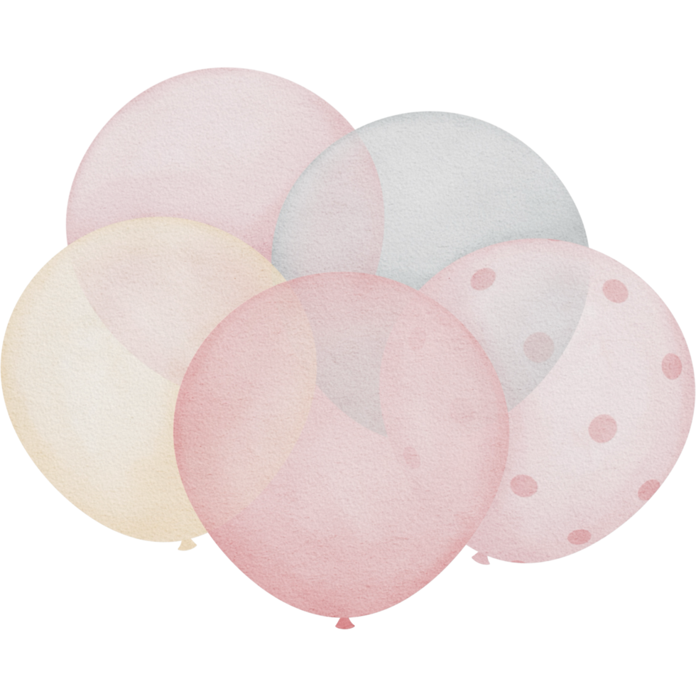 Lovely pink balloons watercolor clipart, Hot air balloon clipart, Printable nursery wall art, Nursery decor, Kids room wall decor, baby invitation, baby shower, birthday party, its a girl png