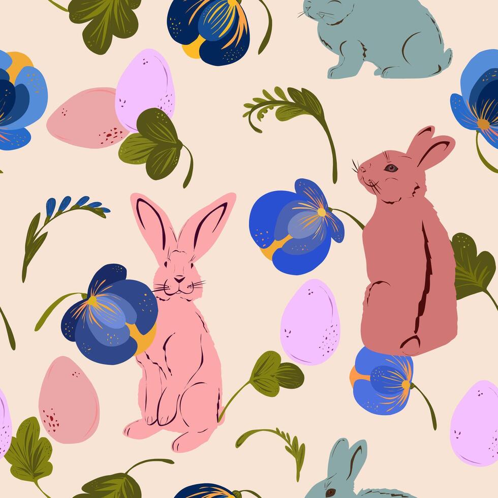 easter bunny fabric vector