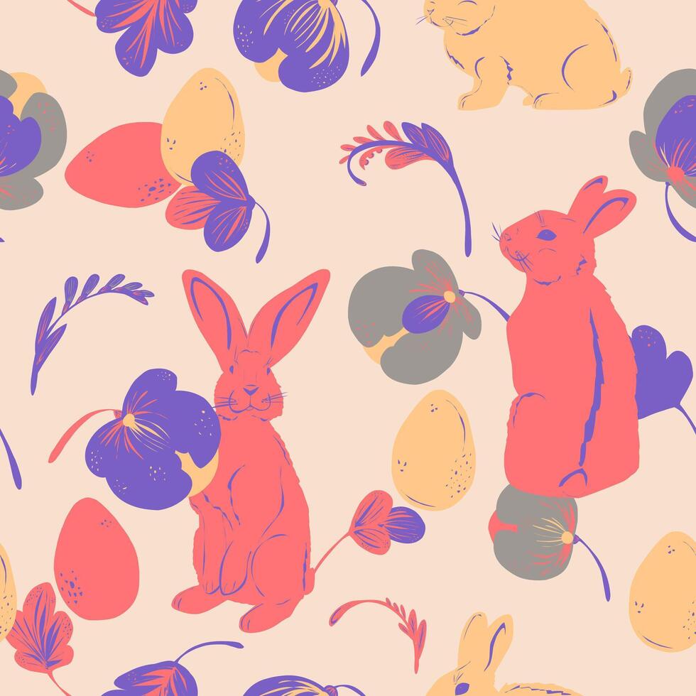 easter bunny fabric vector