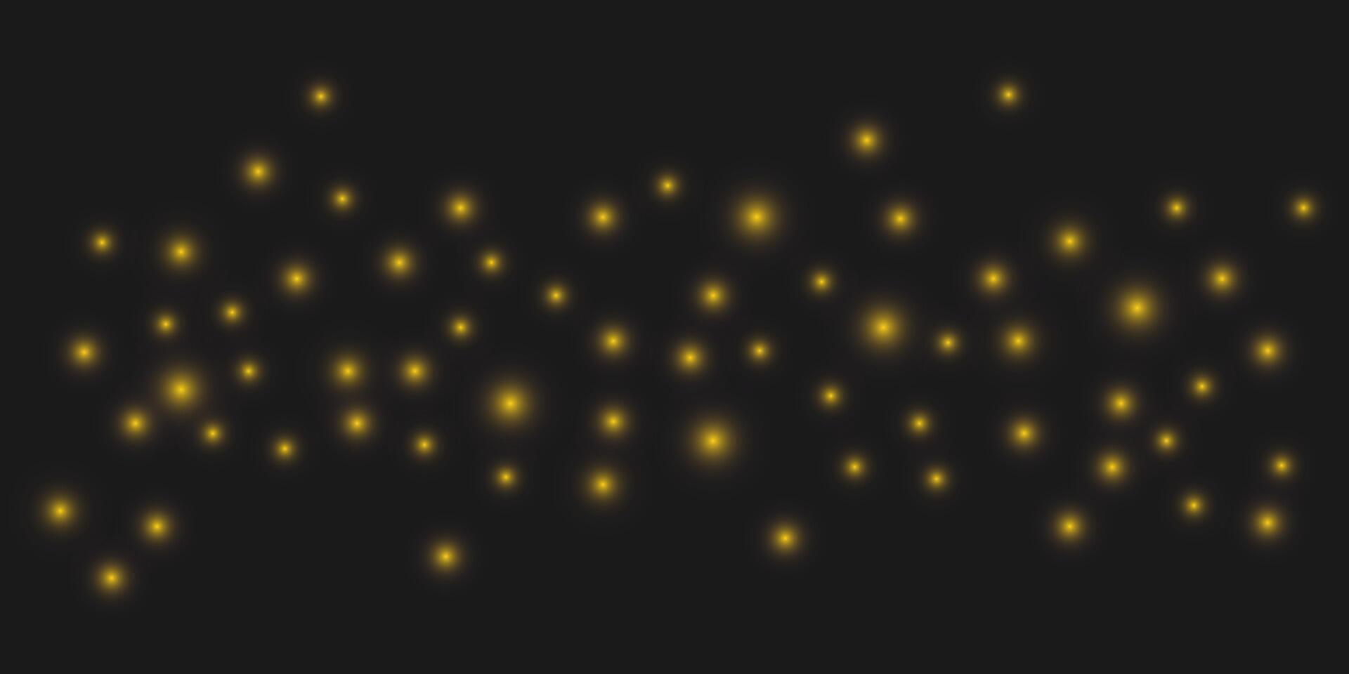 a black background with many glowing lights vector