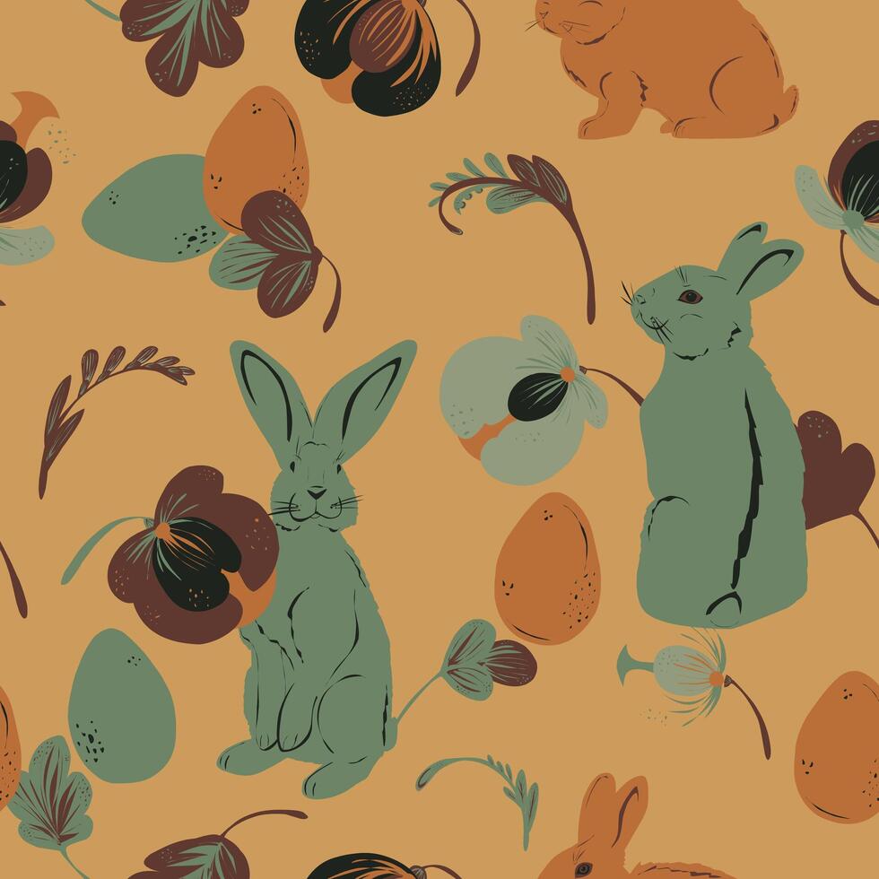 easter bunny fabric vector