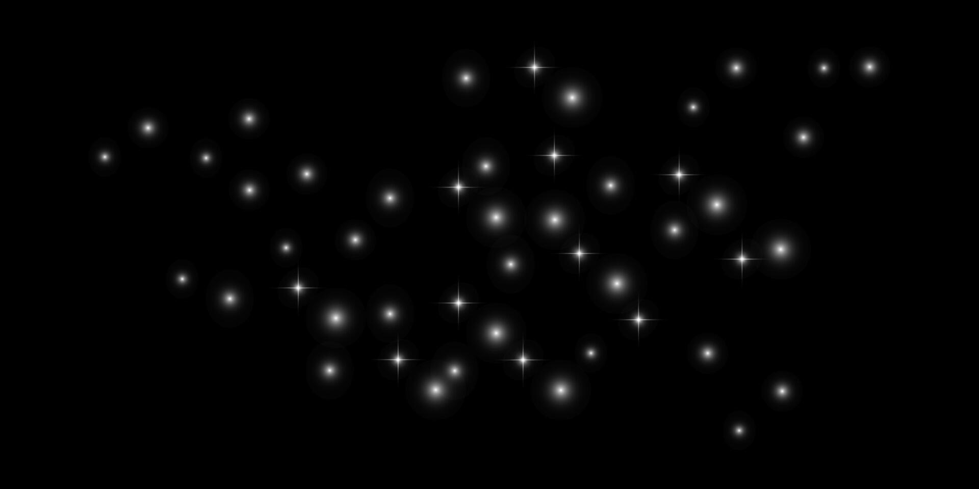 a black background with stars and lights vector