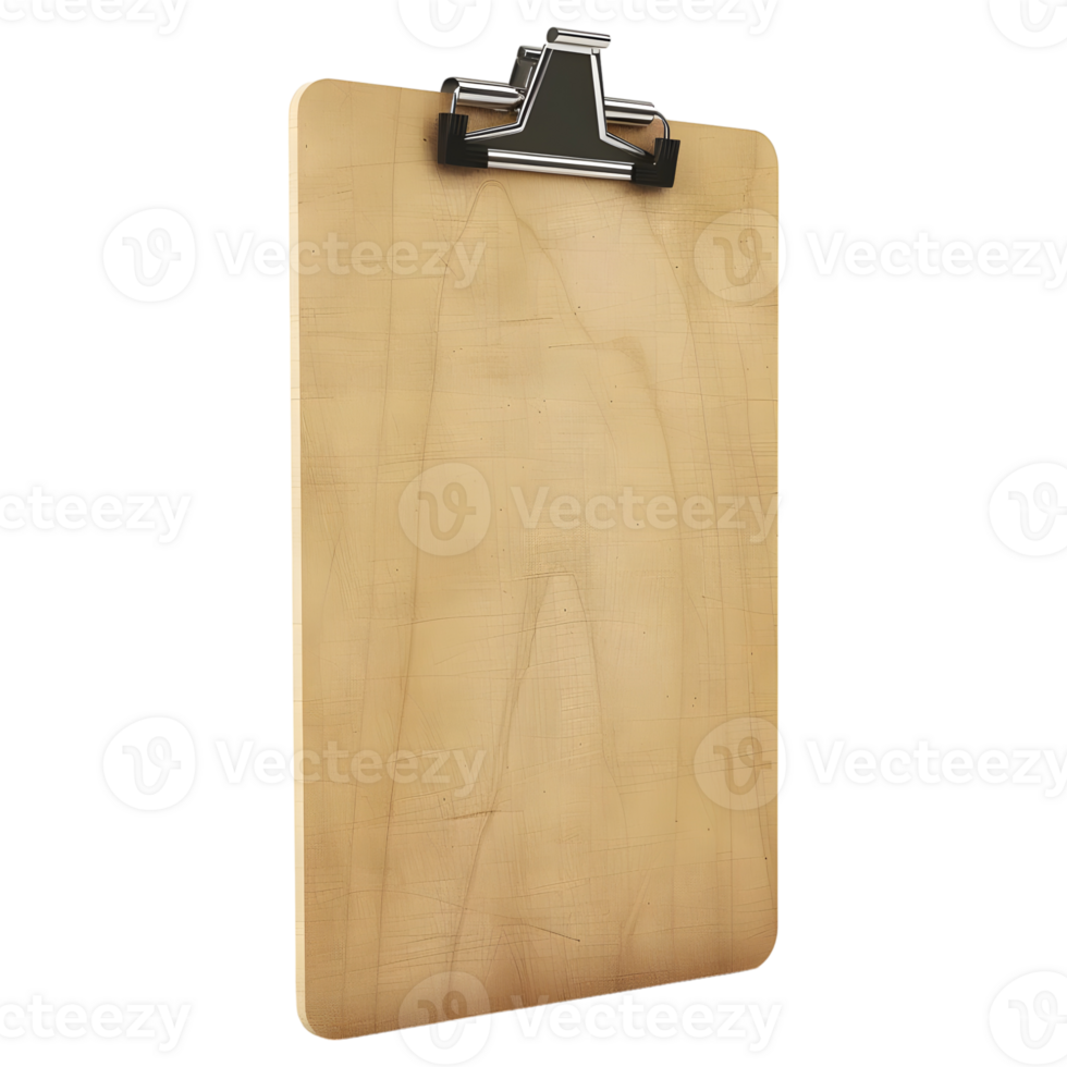 Paper Board with White Paper on Transparent background - png