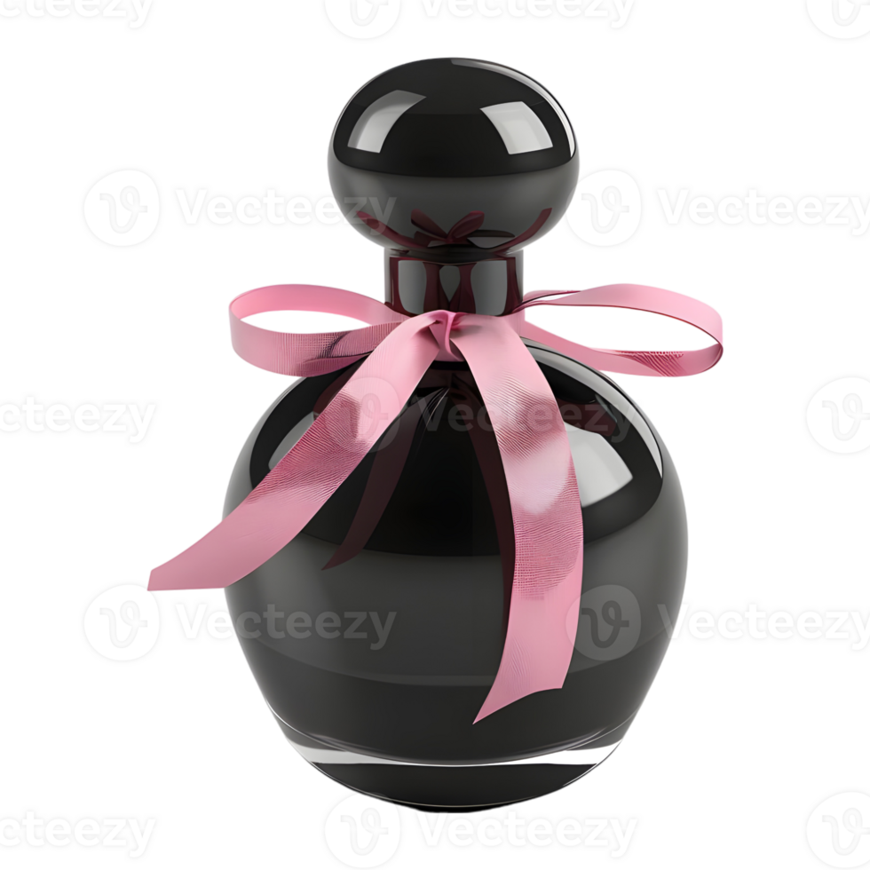 negro perfume botella con cinta en transparente antecedentes - png