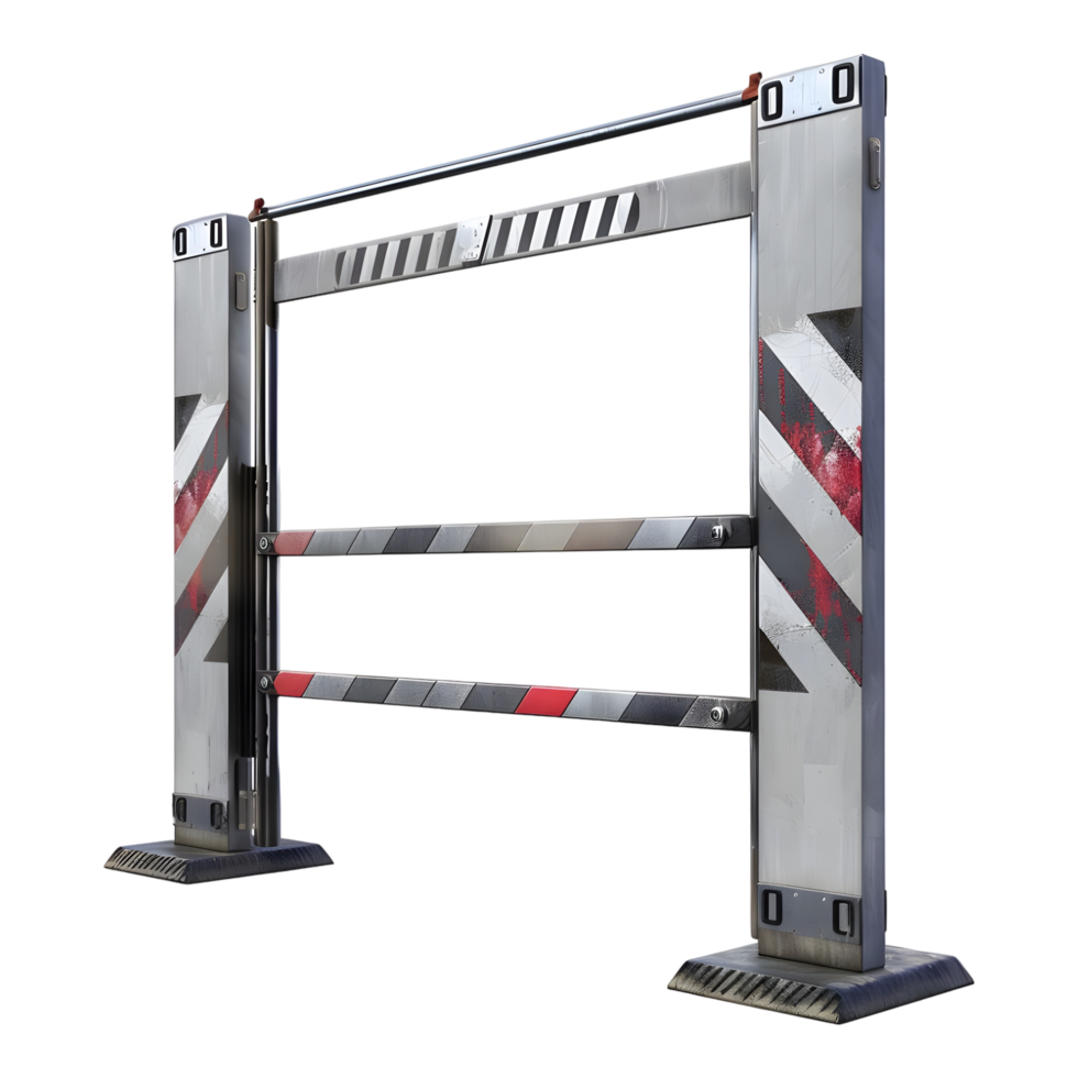 Caution Rail Barrier on Transparent background - png