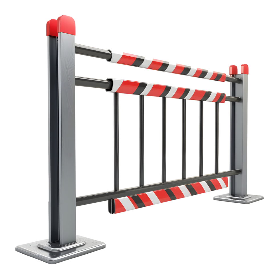 Caution Rail Barrier on Transparent background - png