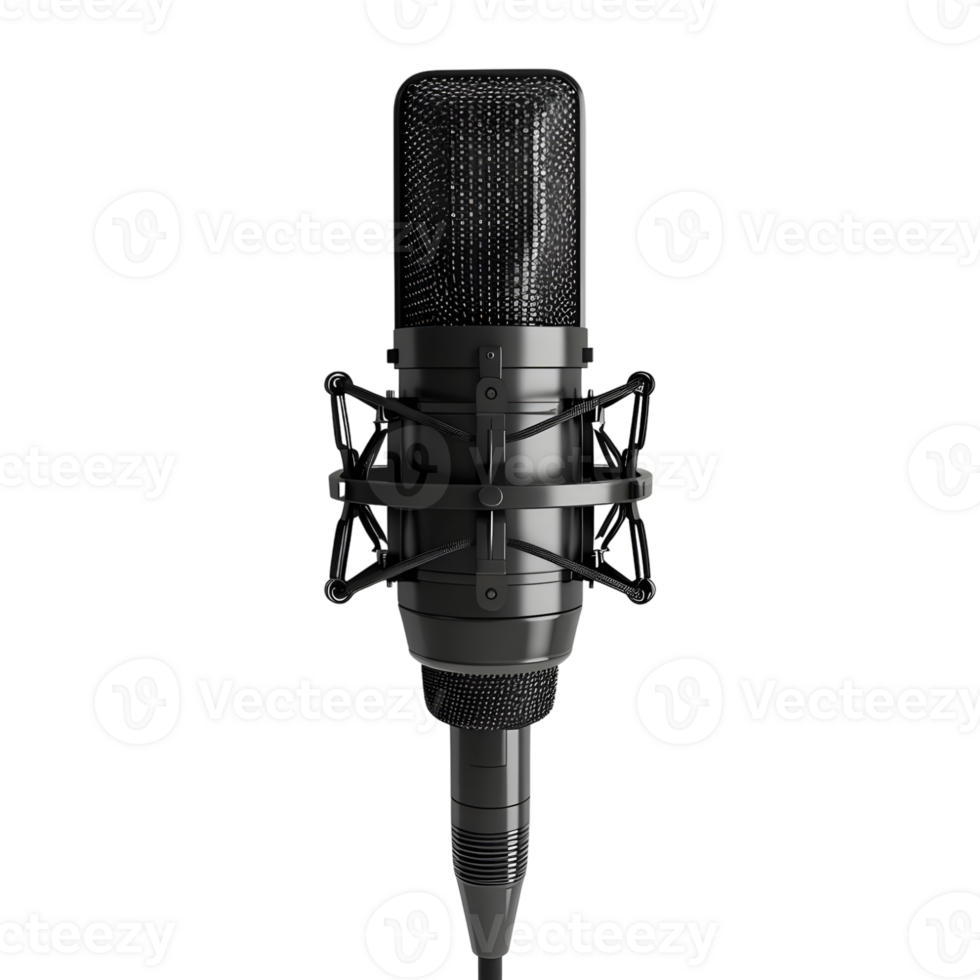 Studio Microphone for Podcast on Transparent background - png
