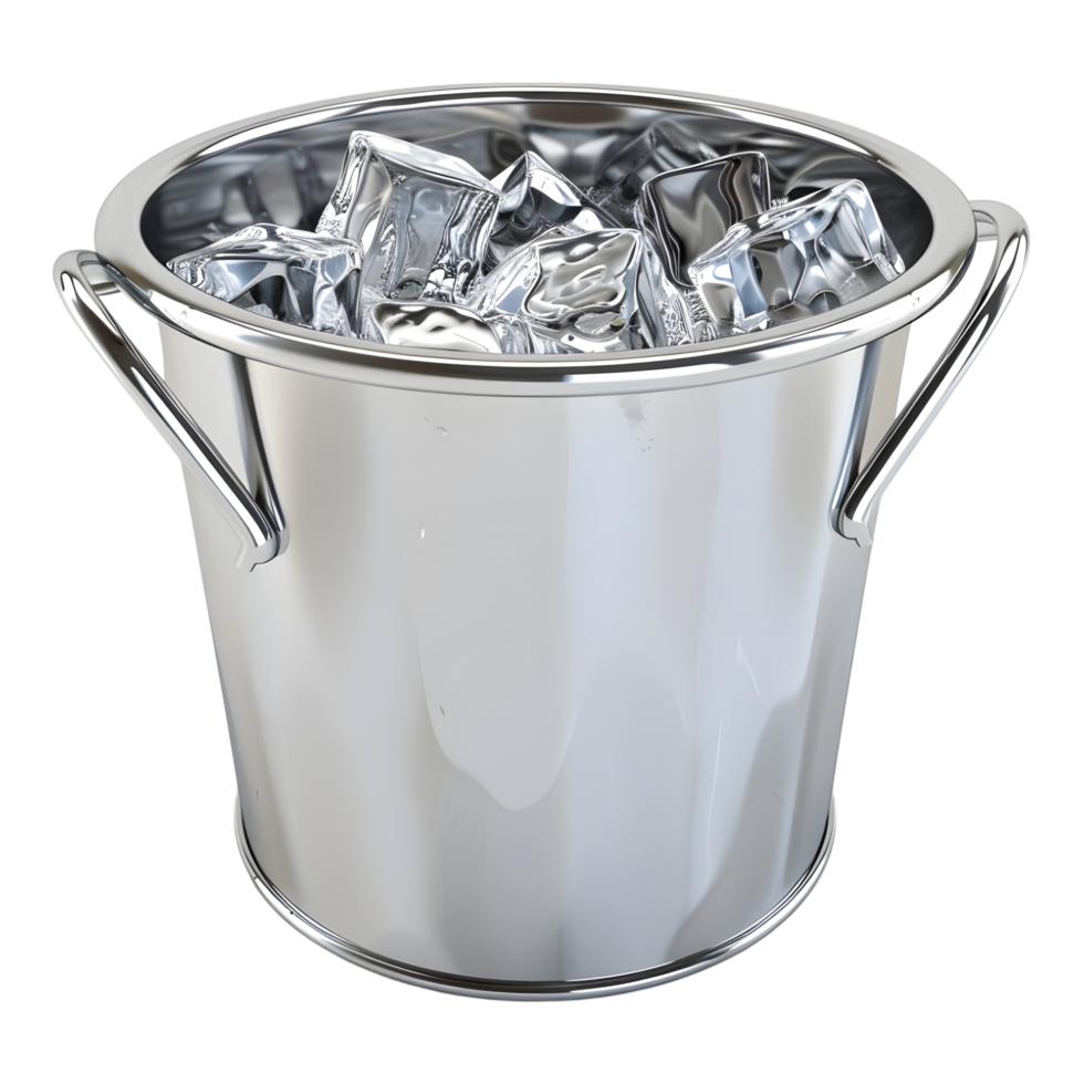 Ice in a Bucket on Transparent background - png