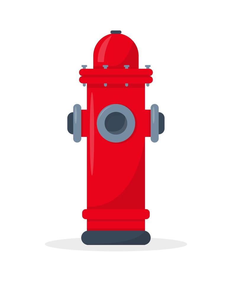 Red fire hydrant isolated on white background. Fire extinguishing equipment. vector