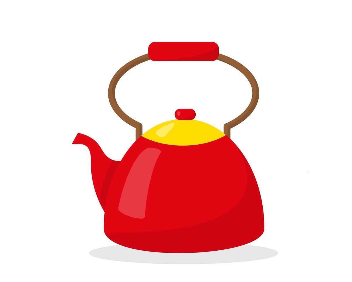 Red kettle icon isolated on the white background. vector