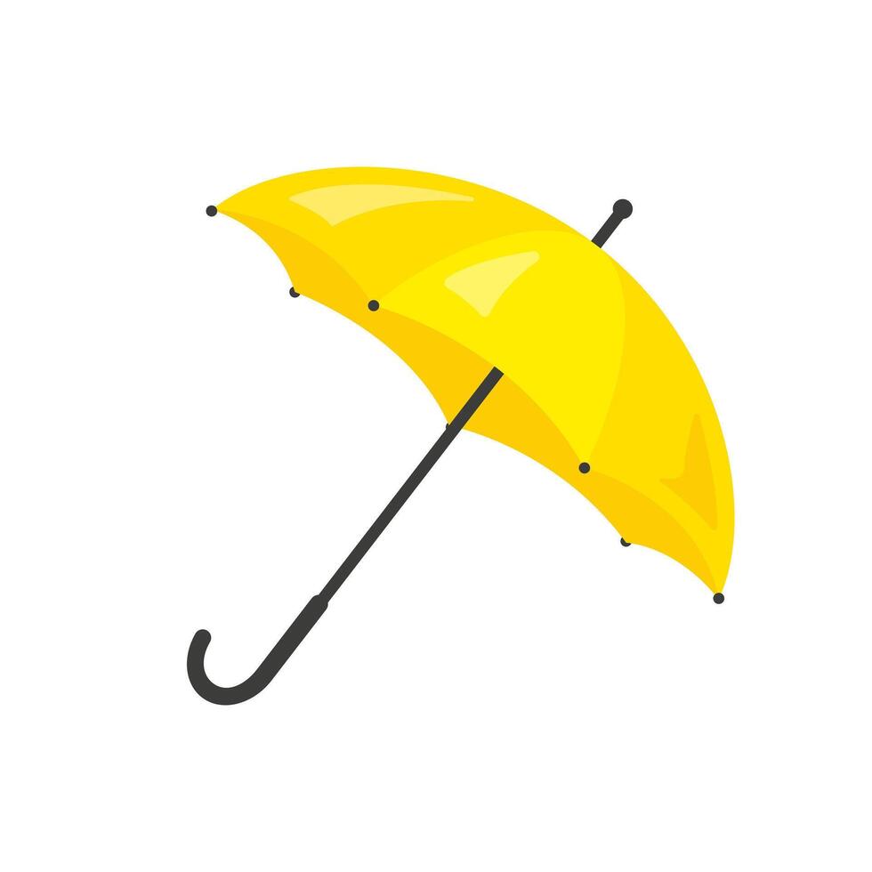 Yellow umbrella on white background. vector