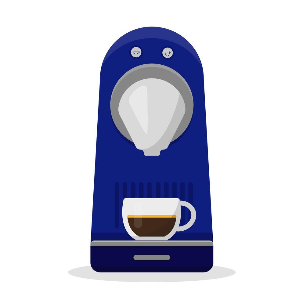 Coffee maker and cap of coffee. vector