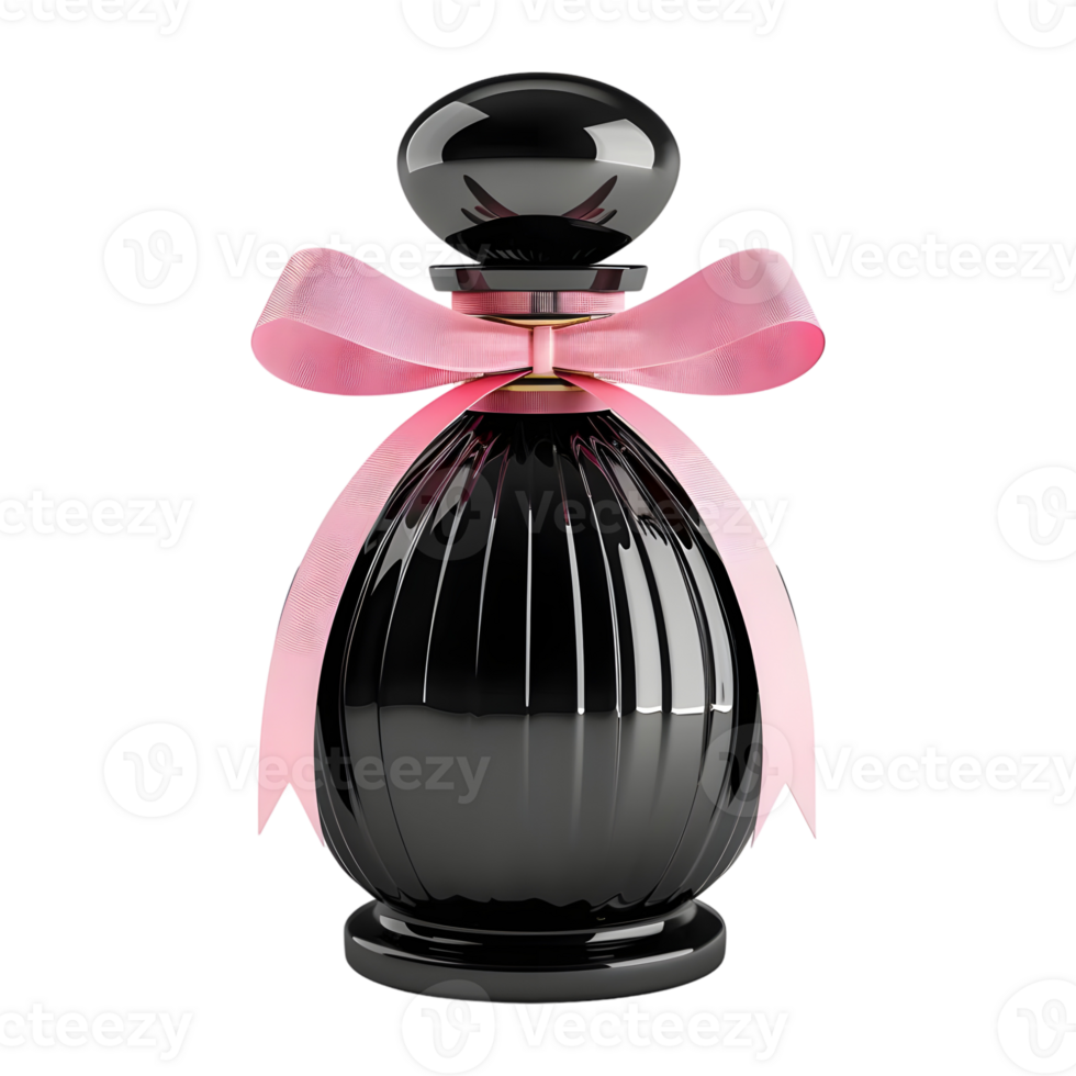 negro perfume botella con cinta en transparente antecedentes - png