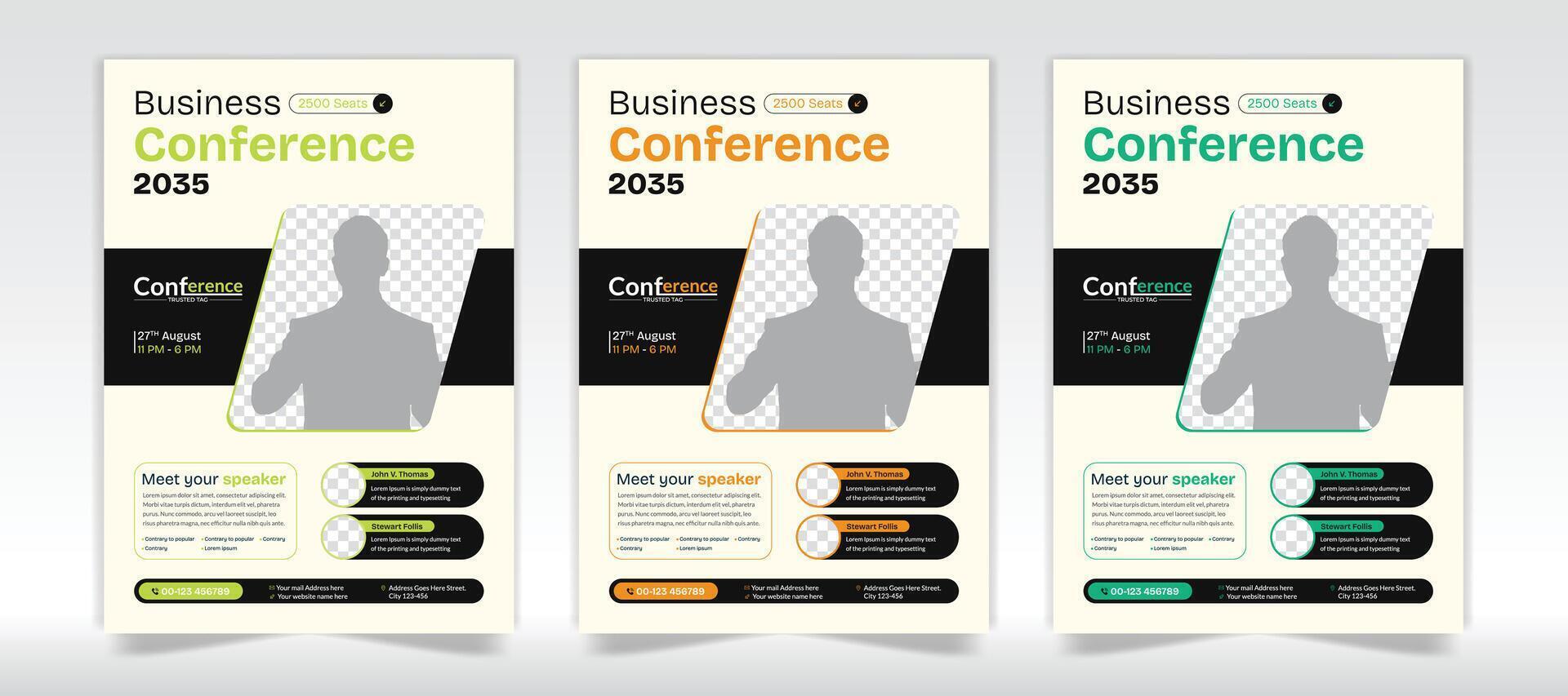 Meeting conference flyer template design and Event flyer template layout vector