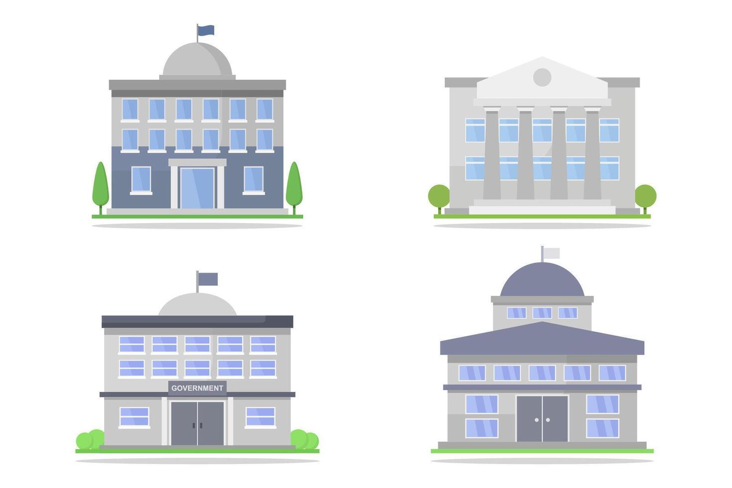 Government buildings illustrated in vector