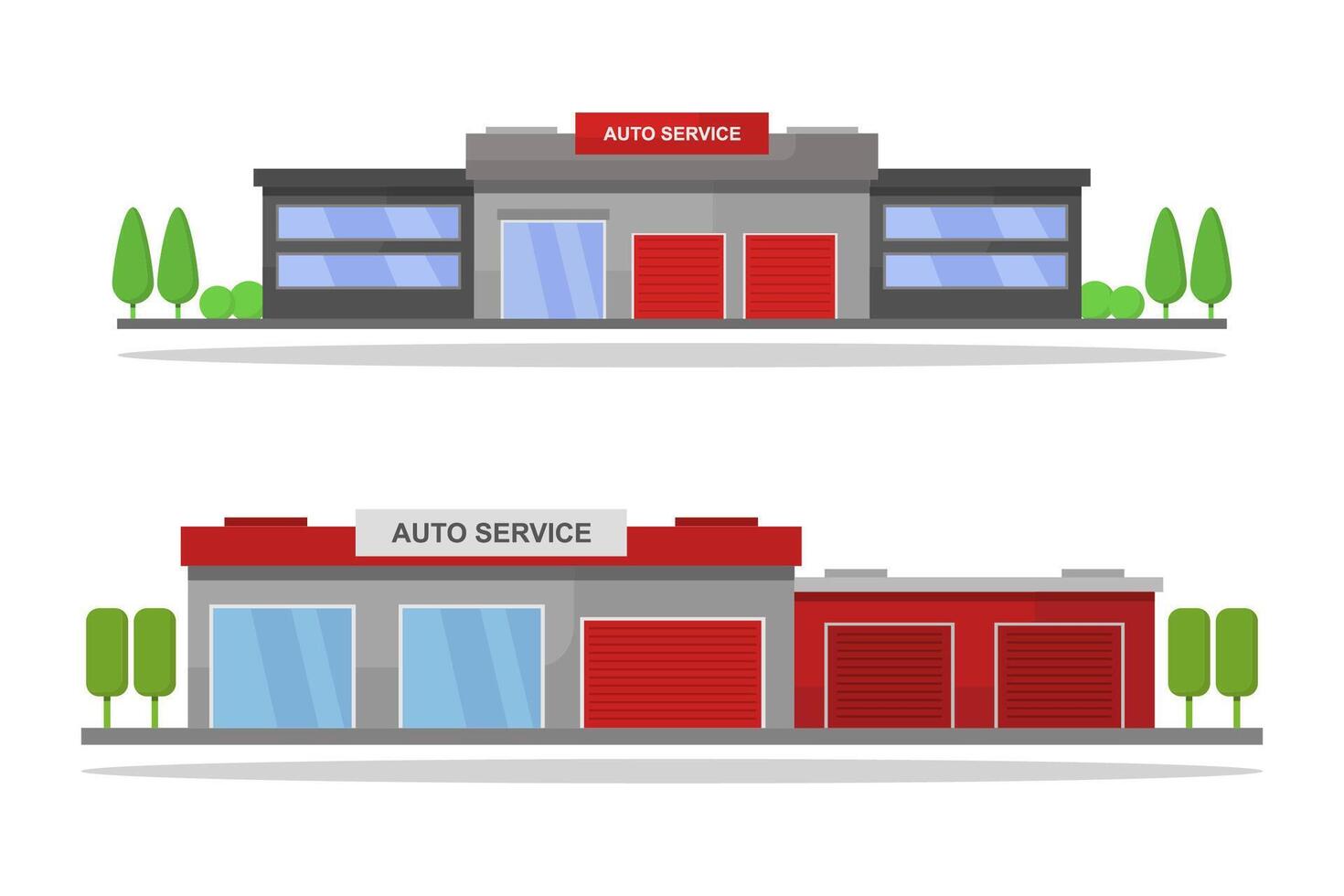 Auto service building in vector