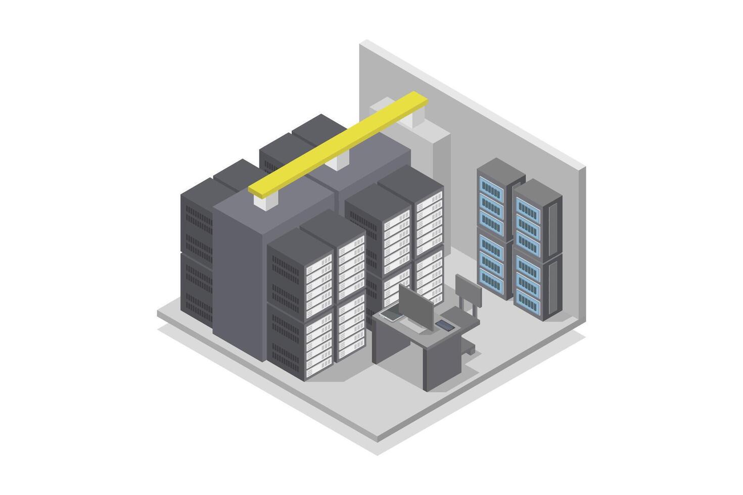 Isometric data center in vector