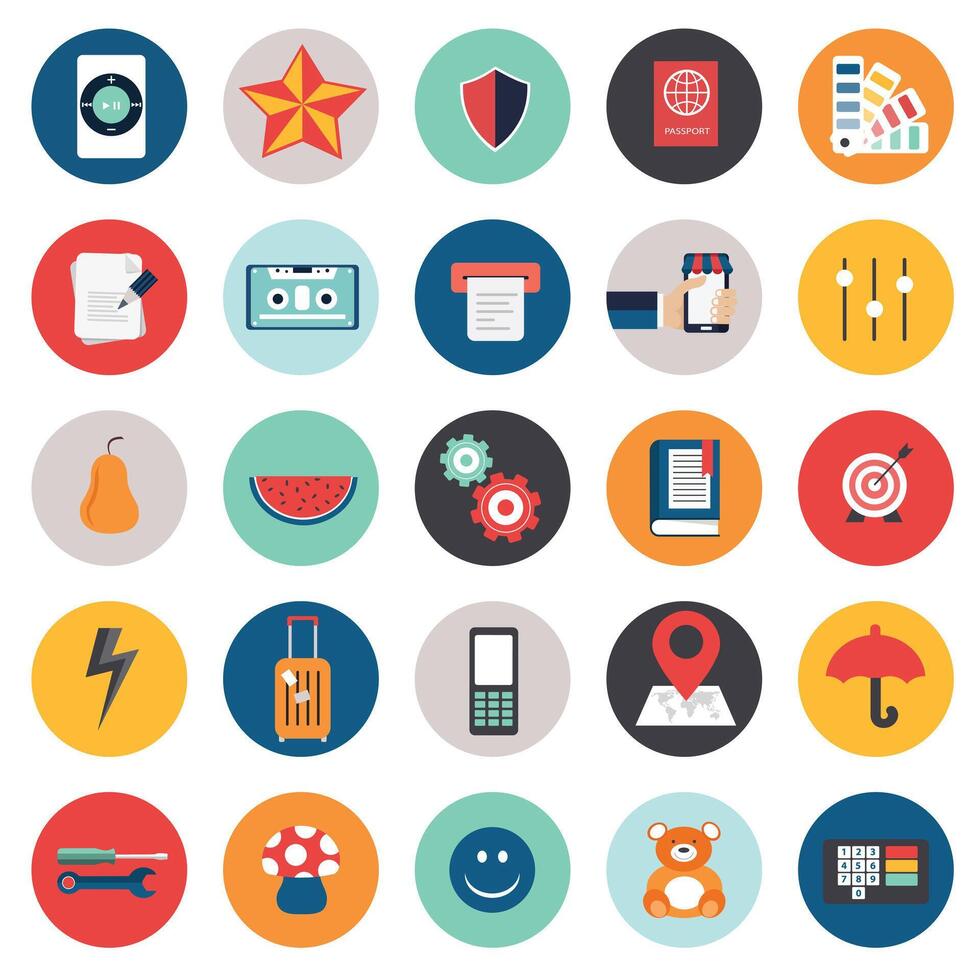 Business and management icon set for websites and mobile applications. Flat illustration vector