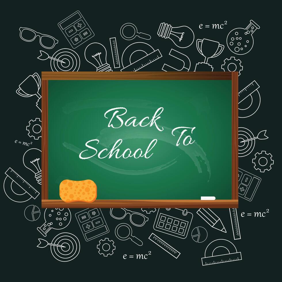 Welcome back to school concept. Flat illustration vector