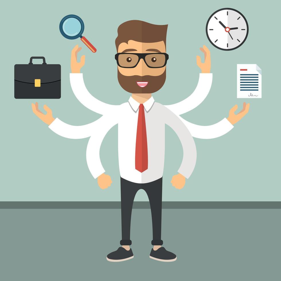 Human resource and self employment concept. Development and internet service. Flat illustration vector