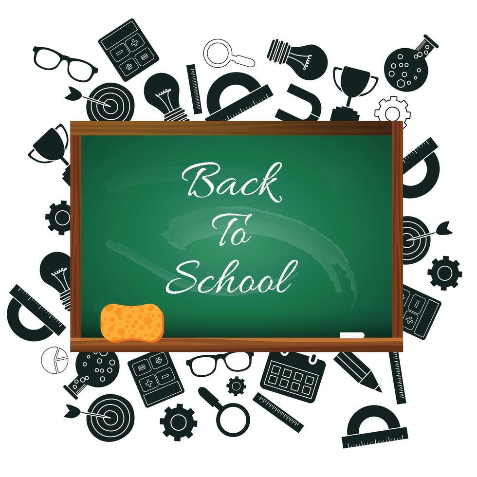 Welcome back to school concept. Flat illustration vector