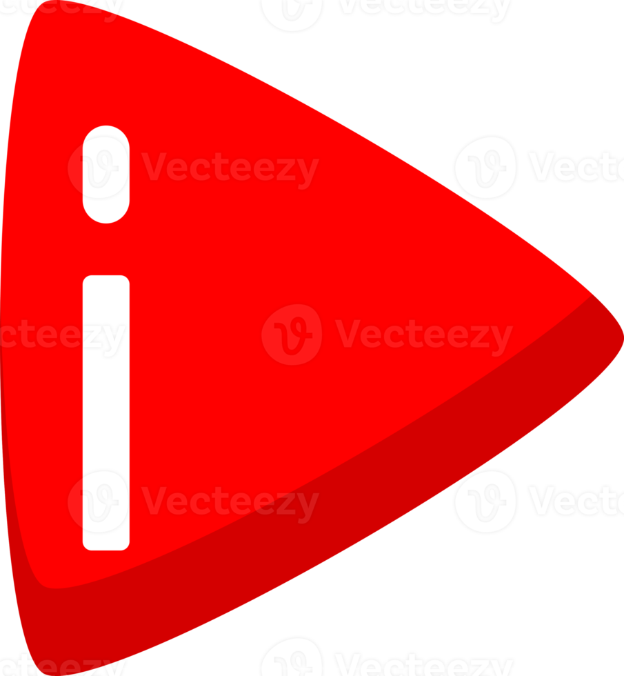 Red play button media sign icon png